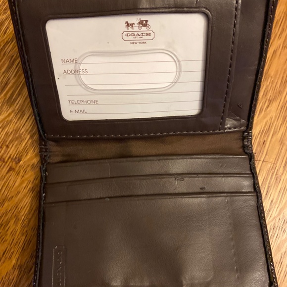 Coach Id Wallet In Signature Canvas - Small Card Wallet in Mahogany/Khaki/Silver - Picture 2 of 3